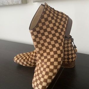 Louis Vuitton pony hair boots